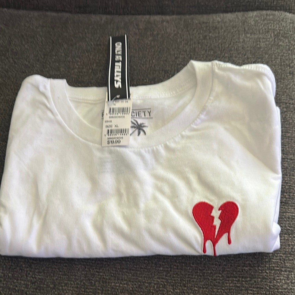 Riot Society Red and White Short Sleeve Tee